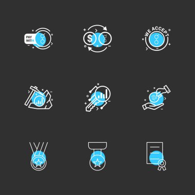 iş yaratıcı simgeler vektör tasarım düz koleksiyonu