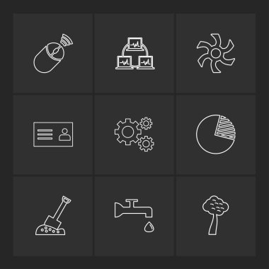 dizi iş ikonları/simgeleri, vektör, illüstrasyon 