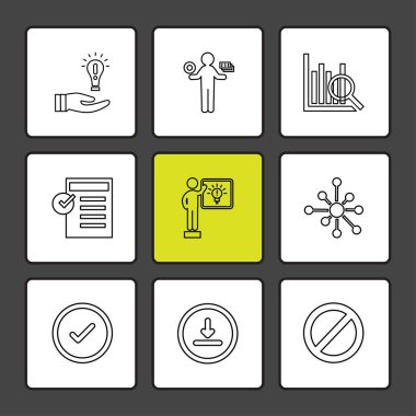 iş yaratıcı düz tasarım simgeler vektör koleksiyonu