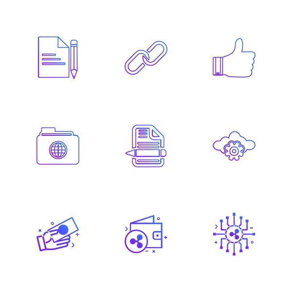 Diseño Vectorial Colección Plana Iconos Creativos Negocios — Archivo Imágenes Vectoriales