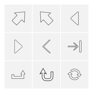 oklar yön işaretçiler yaratıcı simgeler ayarla, düz özel koleksiyon vektör