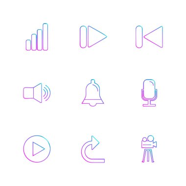 düz vektör çizim, çeşitli dizi vektör app simgeleri         