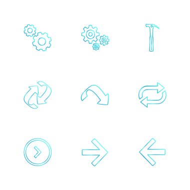 oklar yön işaretçiler yaratıcı simgeler ayarla, düz özel koleksiyon vektör