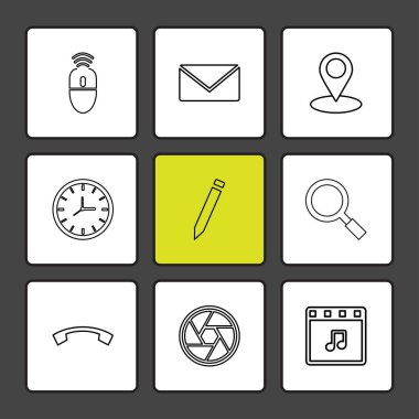 çeşitli minimalist vektör app simge kümesi  