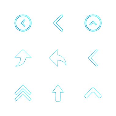 oklar yön işaretçiler yaratıcı simgeler ayarla, düz özel koleksiyon vektör