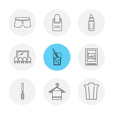 Beyaz arka plan üzerinde farklı minimalist düz vektör app simgeleri