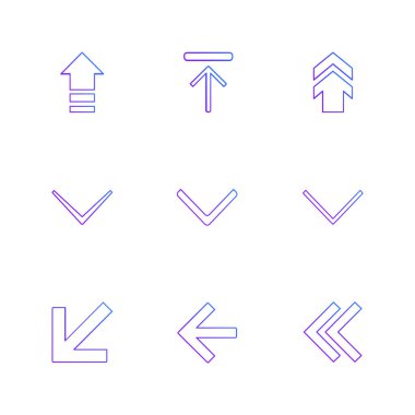 oklar yön işaretçiler yaratıcı simgeler ayarla, düz özel koleksiyon vektör