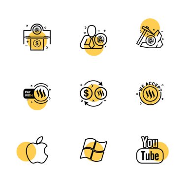 iş yaratıcı simgeler vektör tasarım düz koleksiyonu