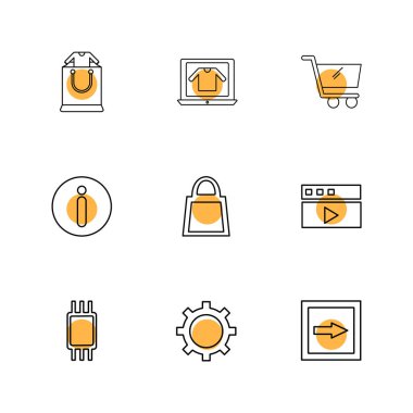 çeşitli minimalist vektör app simge kümesi  