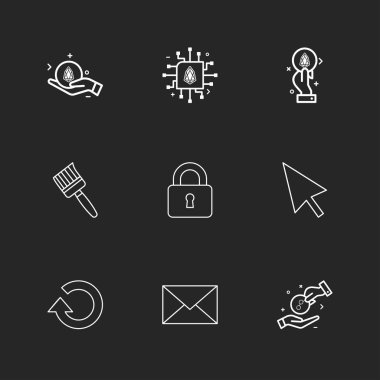 iş yaratıcı simgeler vektör tasarım düz koleksiyonu