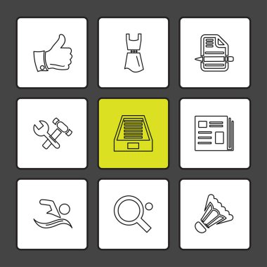 çeşitli minimalist vektör app simge kümesi  