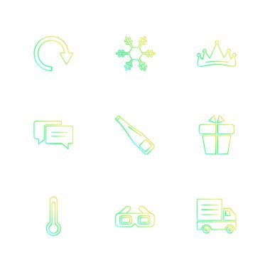 Beyaz arka plan üzerinde renkli farklı minimalist düz vektör app simgeleri