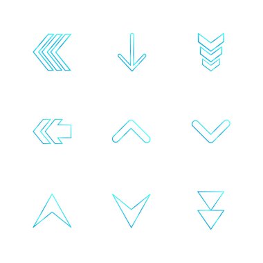 oklar yön işaretçiler yaratıcı simgeler ayarla, düz özel koleksiyon vektör