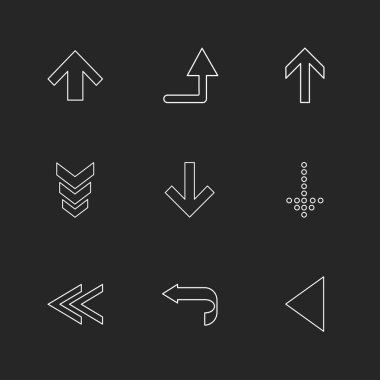 oklar yön işaretçiler yaratıcı simgeler ayarla, düz özel koleksiyon vektör
