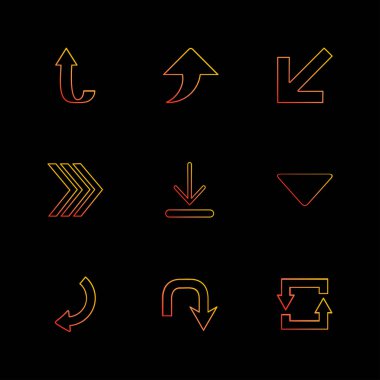 oklar yön işaretçiler yaratıcı simgeler ayarla, düz özel koleksiyon vektör