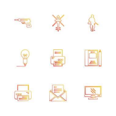 bilgisayar yaratıcı düz tasarım simgeler vektör koleksiyonu