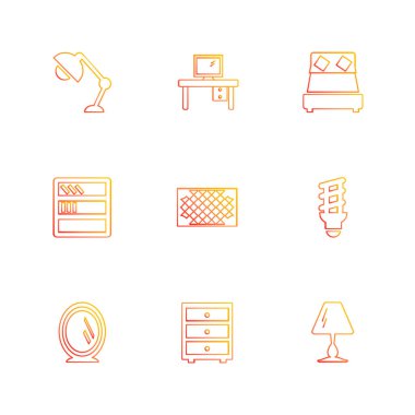 çeşitli minimalist vektör app simge kümesi  