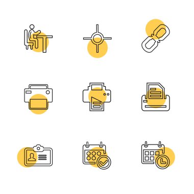 Beyaz arka plan üzerinde farklı minimalist düz vektör app simgeleri