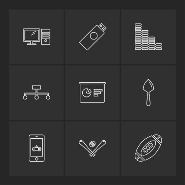 iş yaratıcı simgeler vektör tasarım düz koleksiyonu