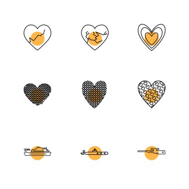 Beyaz arka plan üzerinde farklı minimalist düz vektör app simgeleri