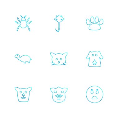 çeşitli minimalist vektör app simge kümesi  