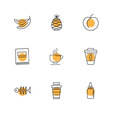 çeşitli minimalist vektör app simge kümesi  