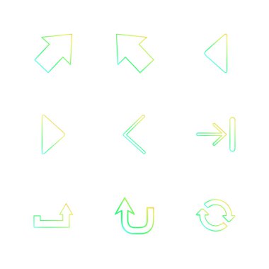 oklar yaratıcı düz tasarım simgeler vektör koleksiyonu