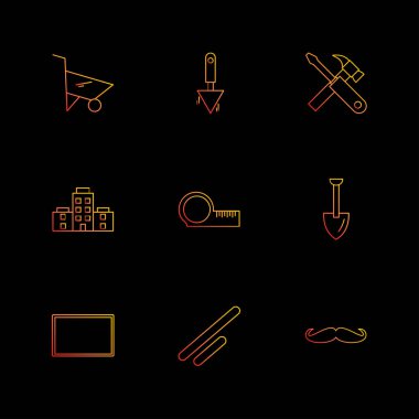 dizi iş ikonları/simgeleri, vektör, illüstrasyon 