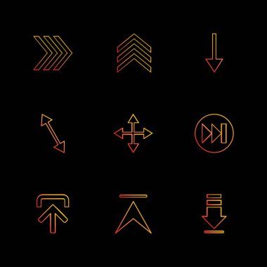 oklar yön işaretçiler yaratıcı simgeler ayarla, düz özel koleksiyon vektör