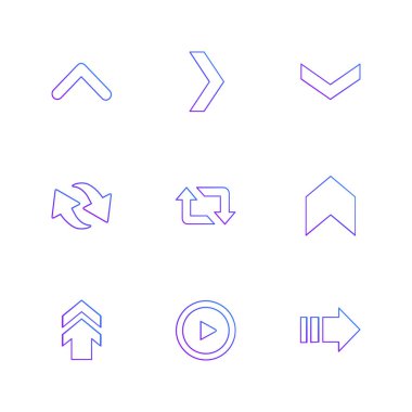 oklar yön işaretçiler yaratıcı simgeler ayarla, düz özel koleksiyon vektör