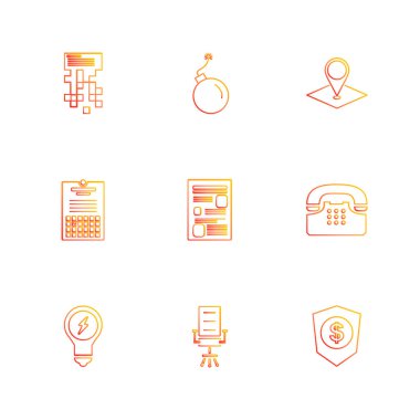 iş yaratıcı simgeler vektör tasarım düz koleksiyonu