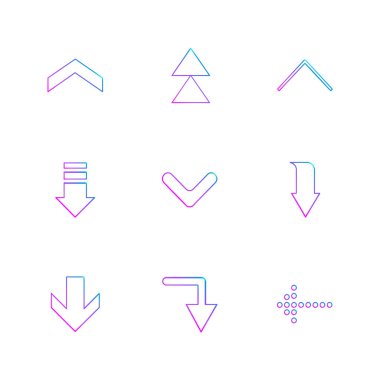 oklar yön işaretçiler yaratıcı simgeler ayarla, düz özel koleksiyon vektör