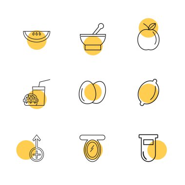 rasgele düz vektör app simge kümesi