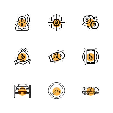 iş yaratıcı simgeler vektör tasarım düz koleksiyonu