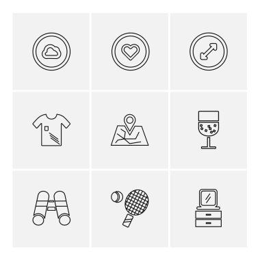 dizi iş ikonları/simgeleri, vektör, illüstrasyon 