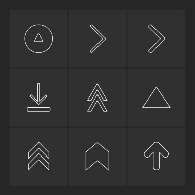 oklar yön işaretçiler yaratıcı simgeler ayarla, düz özel koleksiyon vektör
