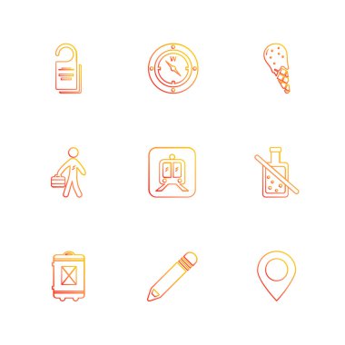 Beyaz arka plan üzerinde renkli farklı minimalist düz vektör app simgeleri