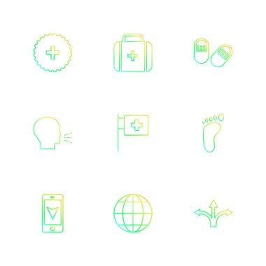 Beyaz arka plan düz simgeler, vektör çizim minimalist kümesi ile