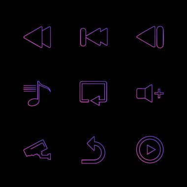 çeşitli semboller ile minimalist vektör simge kümesi