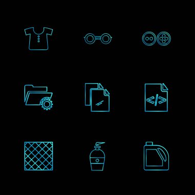 farklı minimalist düz vektör app simgeler siyah arka plan üzerine