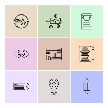 iş yaratıcı simgeler vektör tasarım düz koleksiyonu