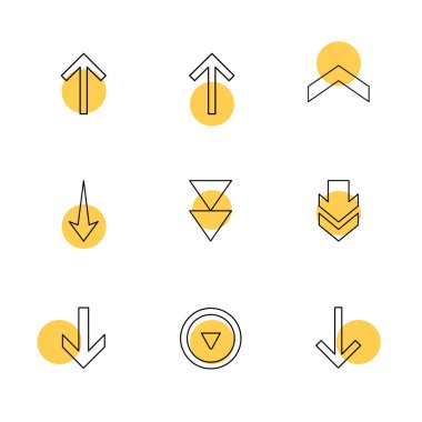 oklar yön işaretçiler yaratıcı simgeler ayarla, düz özel koleksiyon vektör