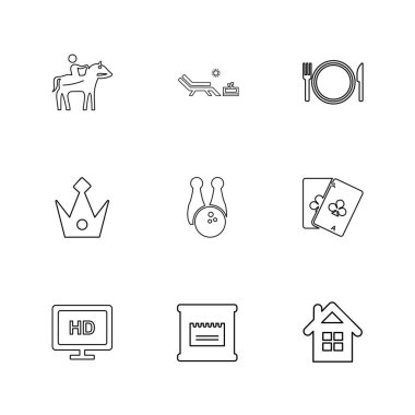 çeşitli minimalist vektör app simge kümesi  