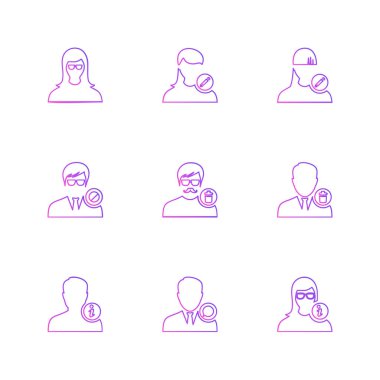 Kullanıcı profil resmi simgeler basit tarzda ayarla