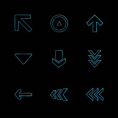 oklar yön işaretçiler yaratıcı simgeler ayarla, düz özel koleksiyon vektör