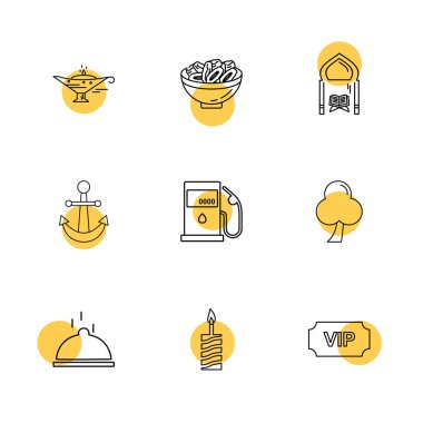 Beyaz arka plan üzerinde farklı minimalist düz vektör app simgeleri