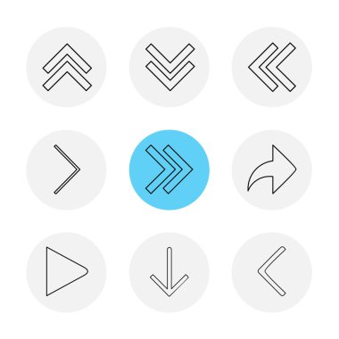 oklar yön işaretçiler yaratıcı simgeler ayarla, düz özel koleksiyon vektör