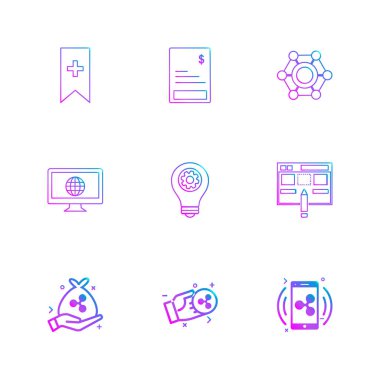 iş yaratıcı simgeler vektör tasarım düz koleksiyonu