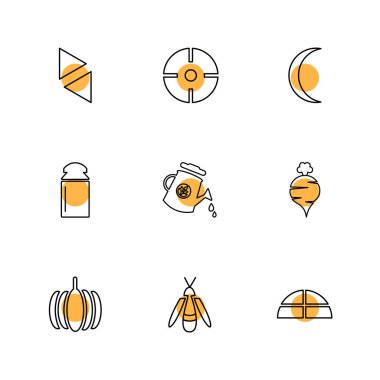 Beyaz arka plan üzerinde farklı minimalist düz vektör app simgeleri