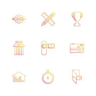 dizi iş ikonları/simgeleri, vektör, illüstrasyon 